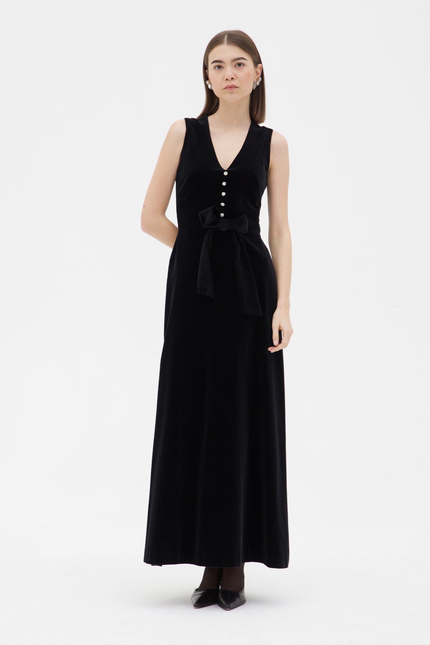Abito vintage in velluto nero