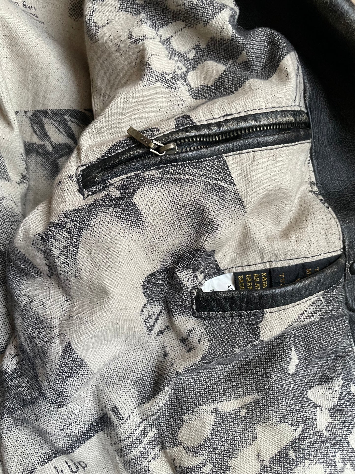 Giacca in vera pelle effetto distressed