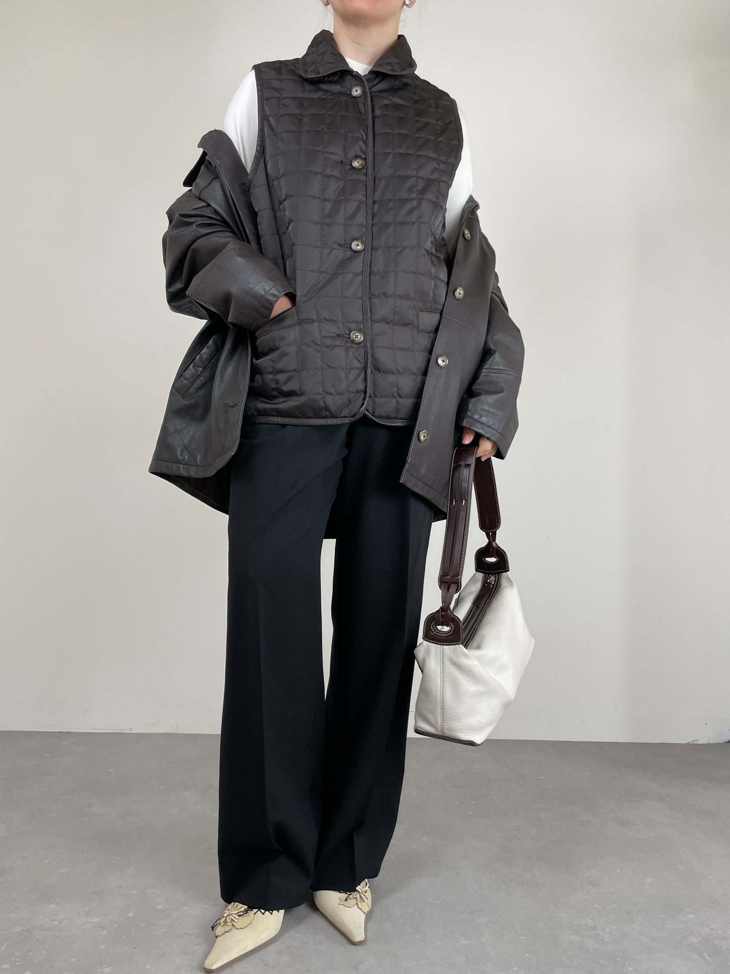 Giacca in vera pelle con gilet interno