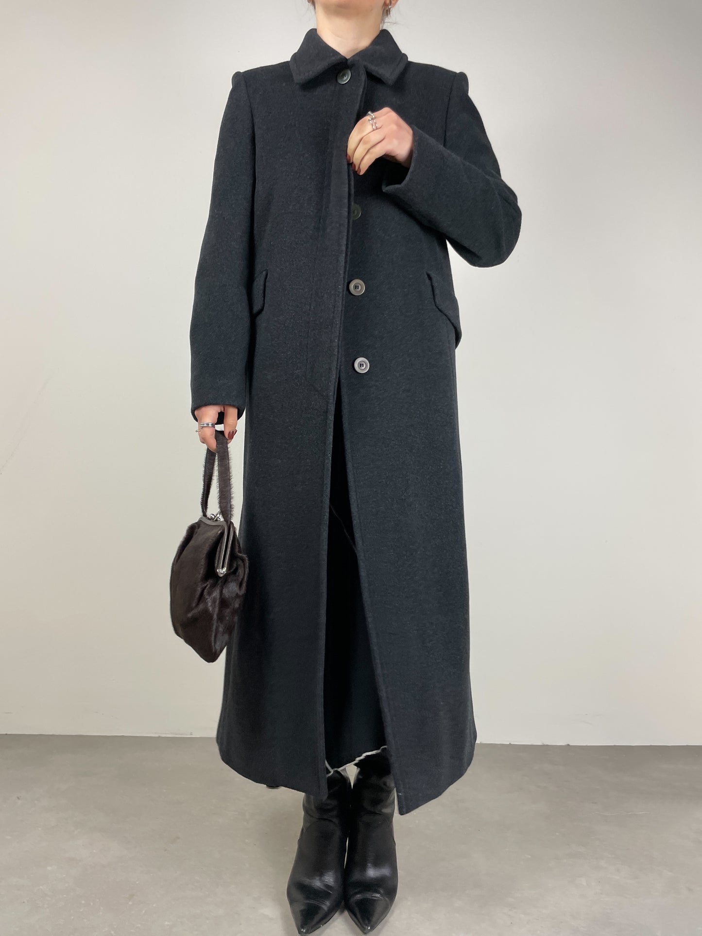 Cappotto in pura lana color grigio