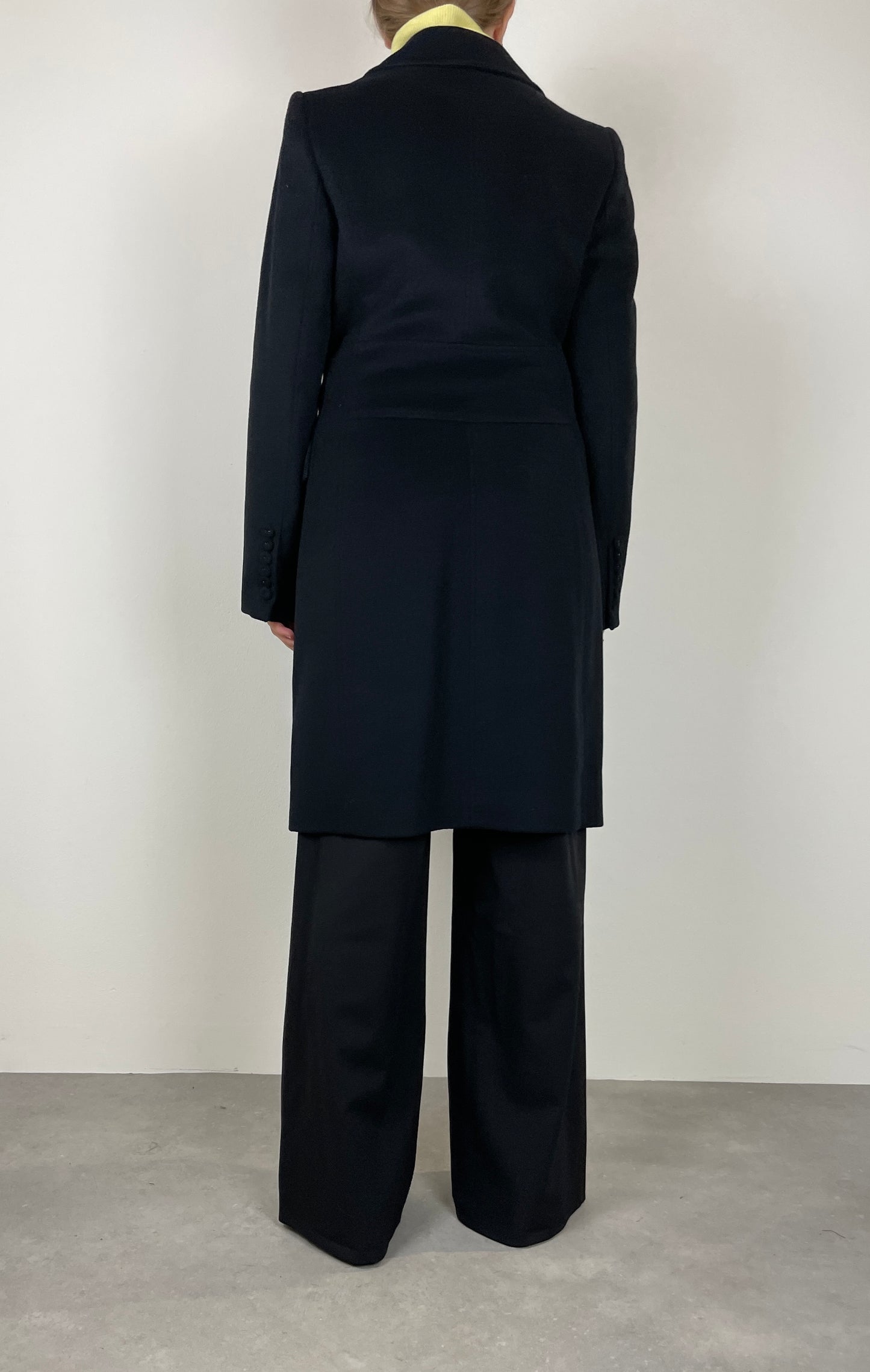 Wool and cashmere soft black coat