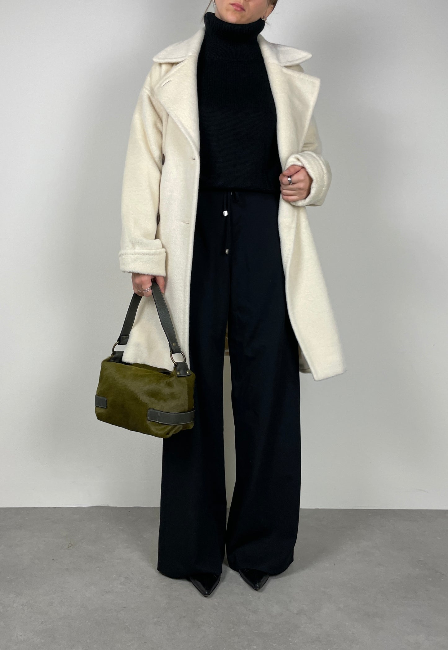 Made in Italy green leather bag