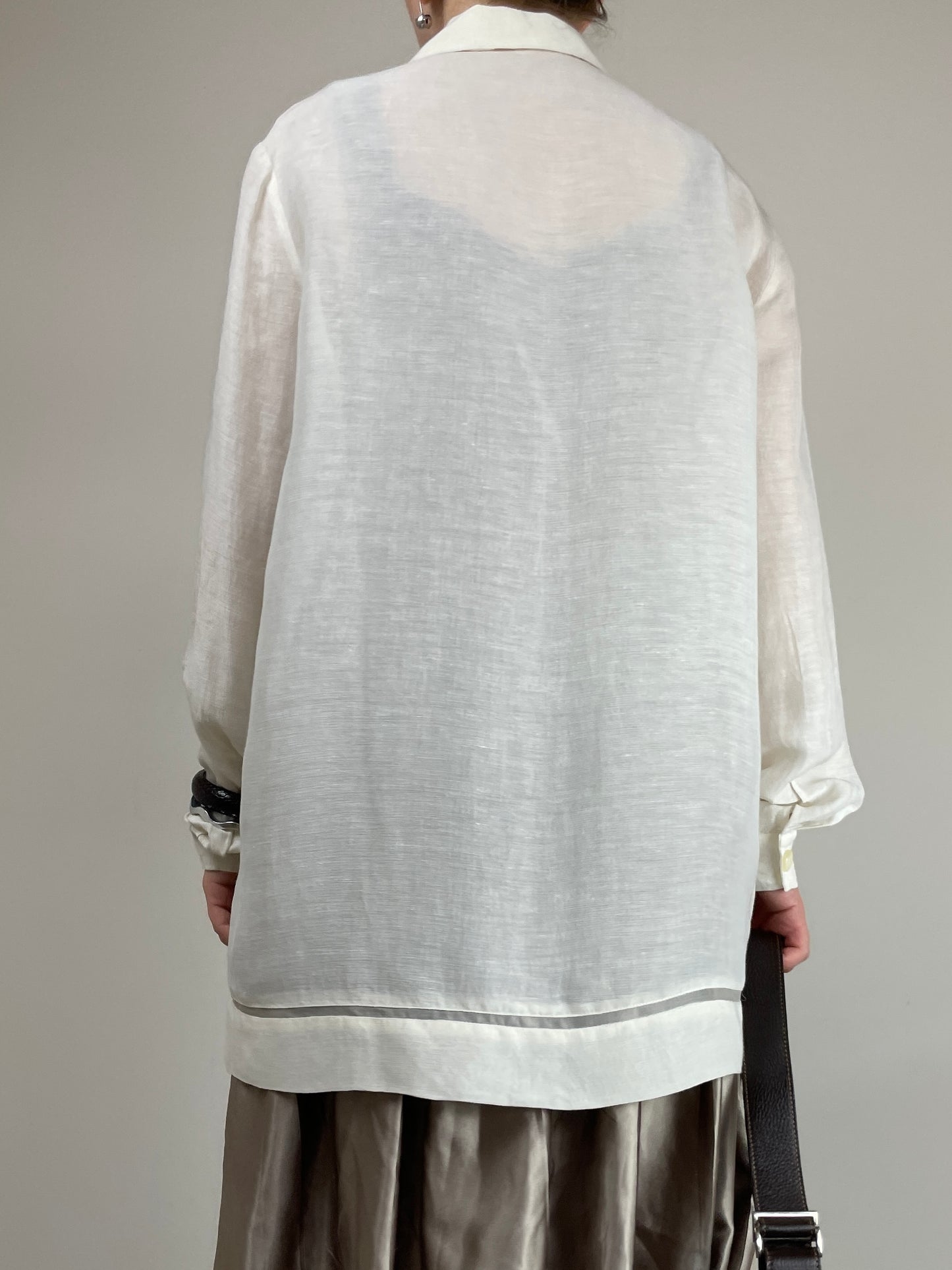 Camicia vintage in lino e cupro