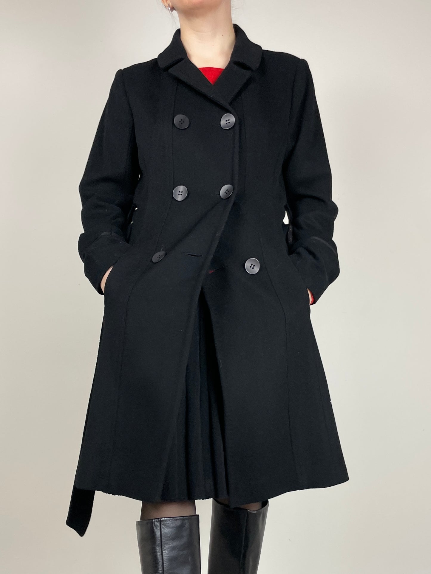 Cappotto in lana e cashmere nero