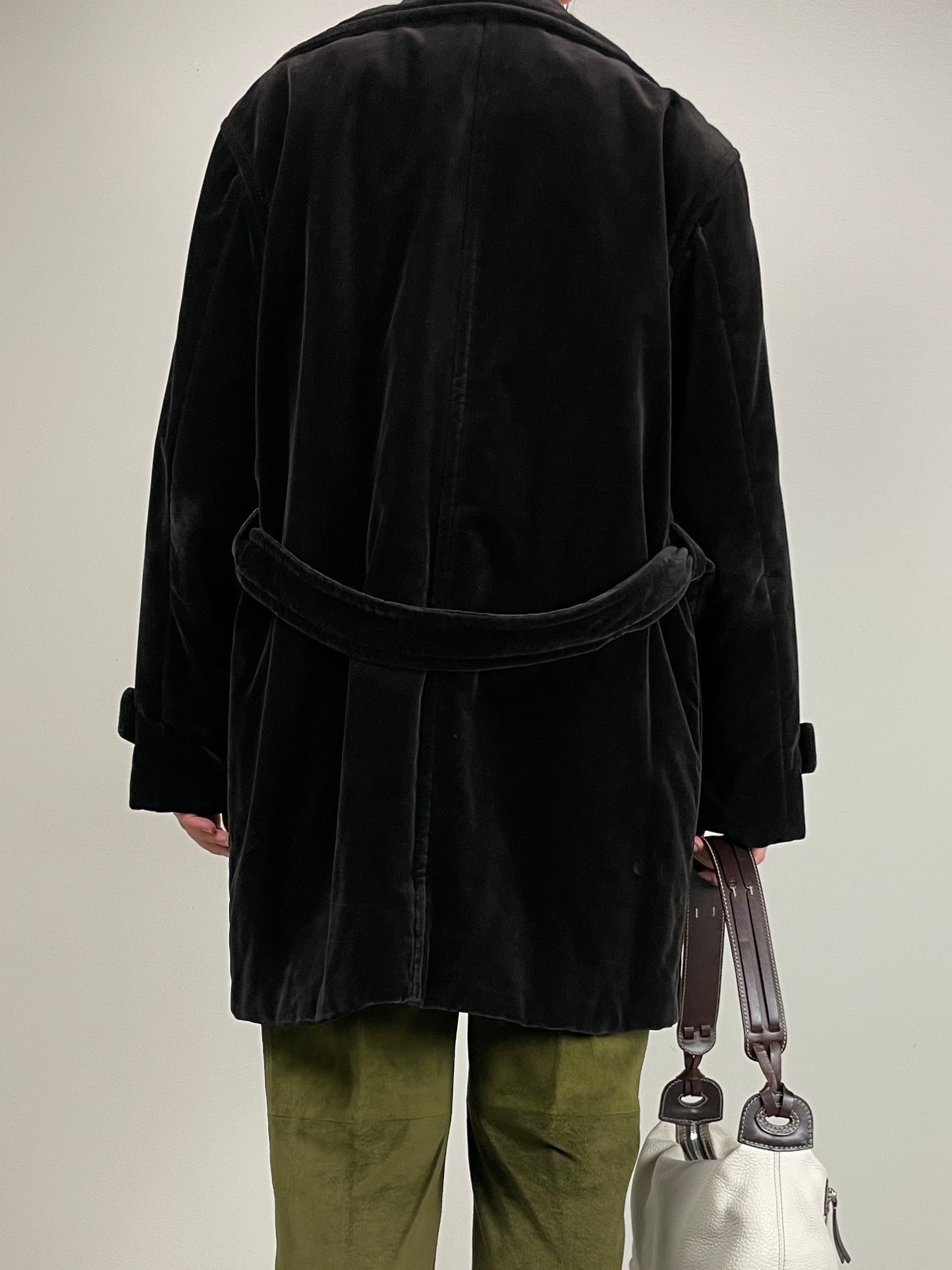 Giacca vintage in velluto marrone