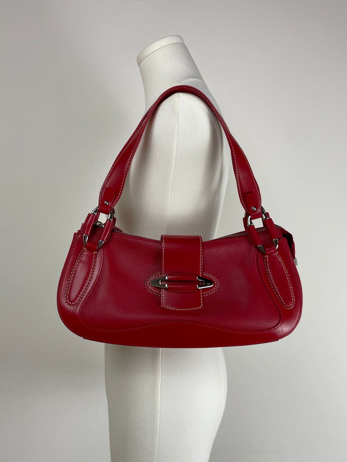 Borsa in vera pelle rossa