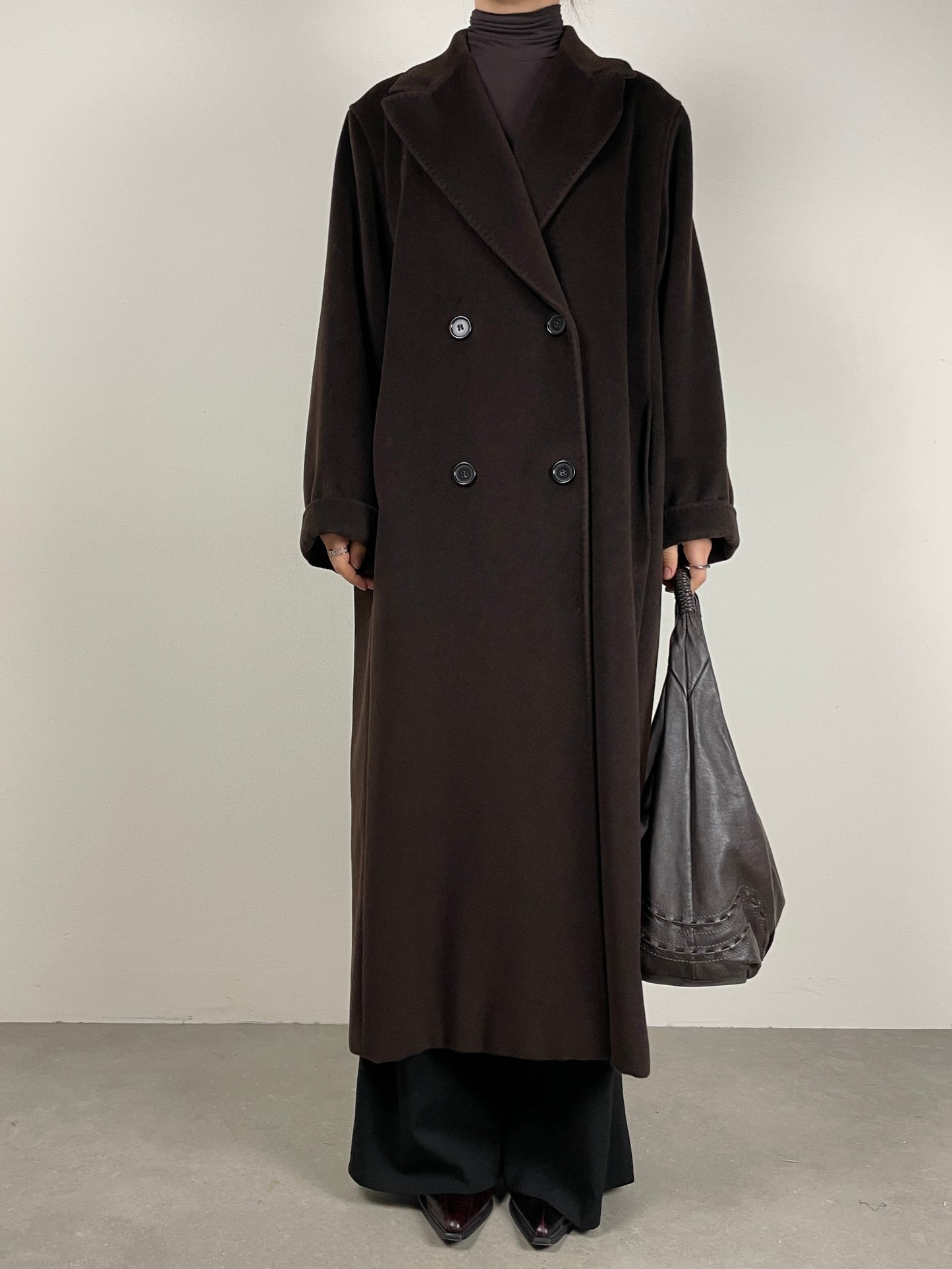 Cappotto Max Mara in pura lana vergine color marrone