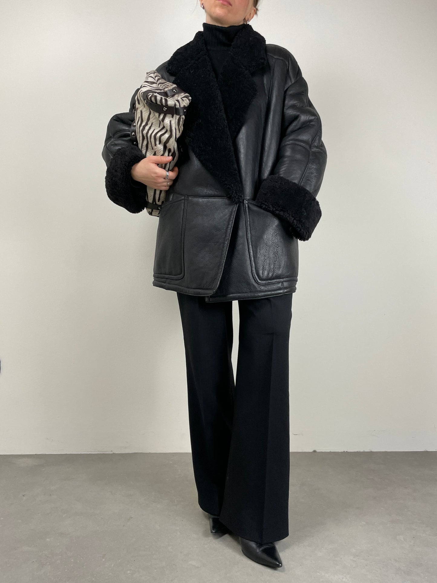 Shearling vintage nero