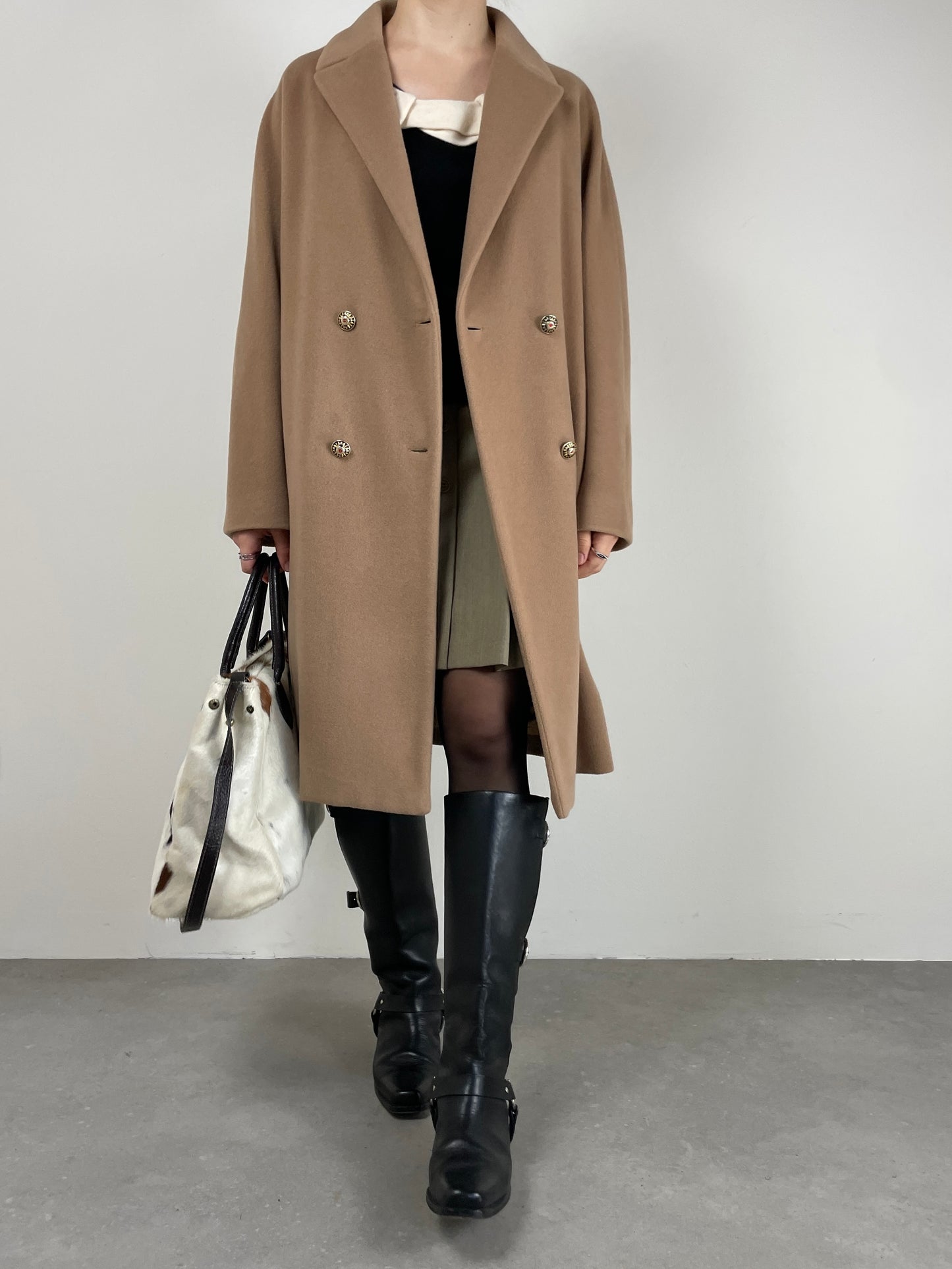 Cappotto vintage Made in Italy in lana, angora e cashmere