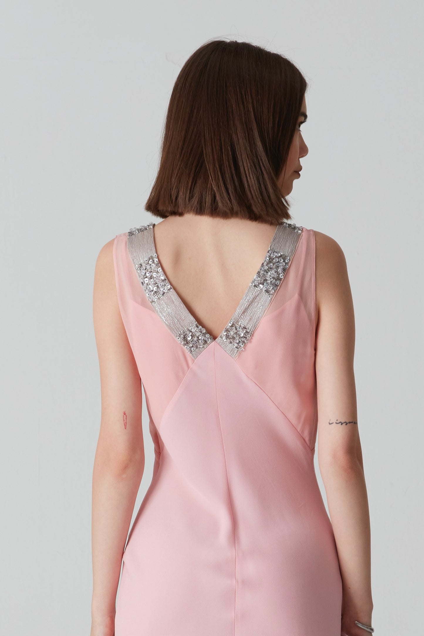 Abito vintage in pura seta rosa