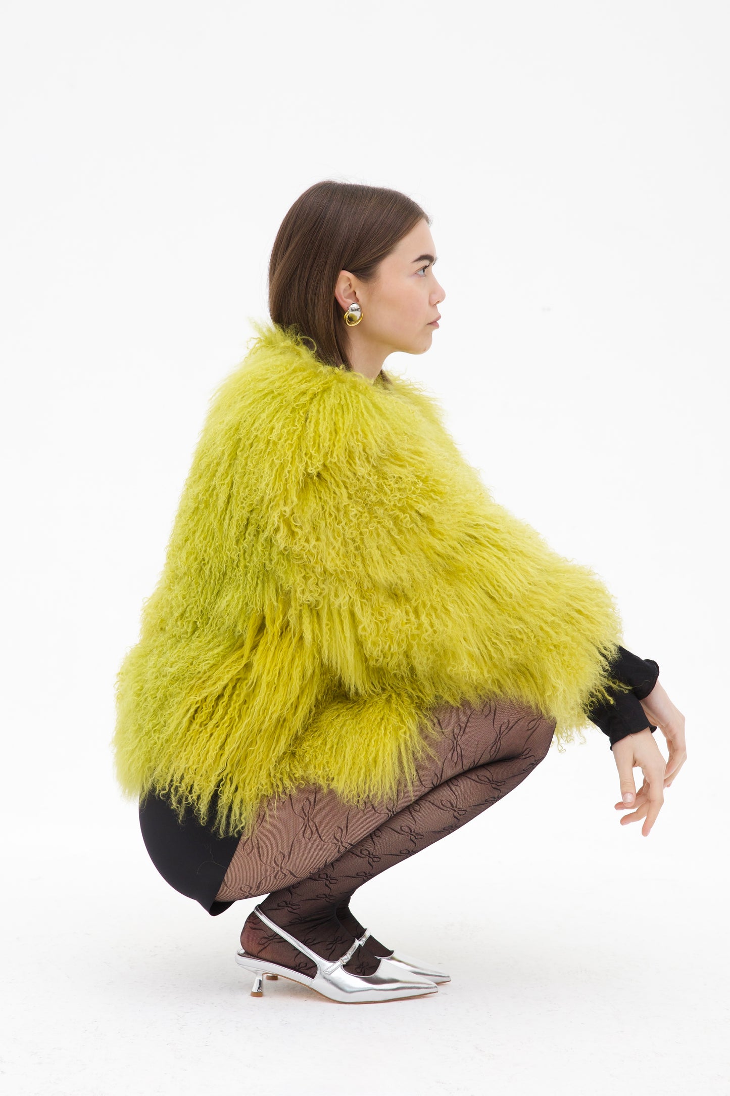 Vera pelliccia Mongolia color lime