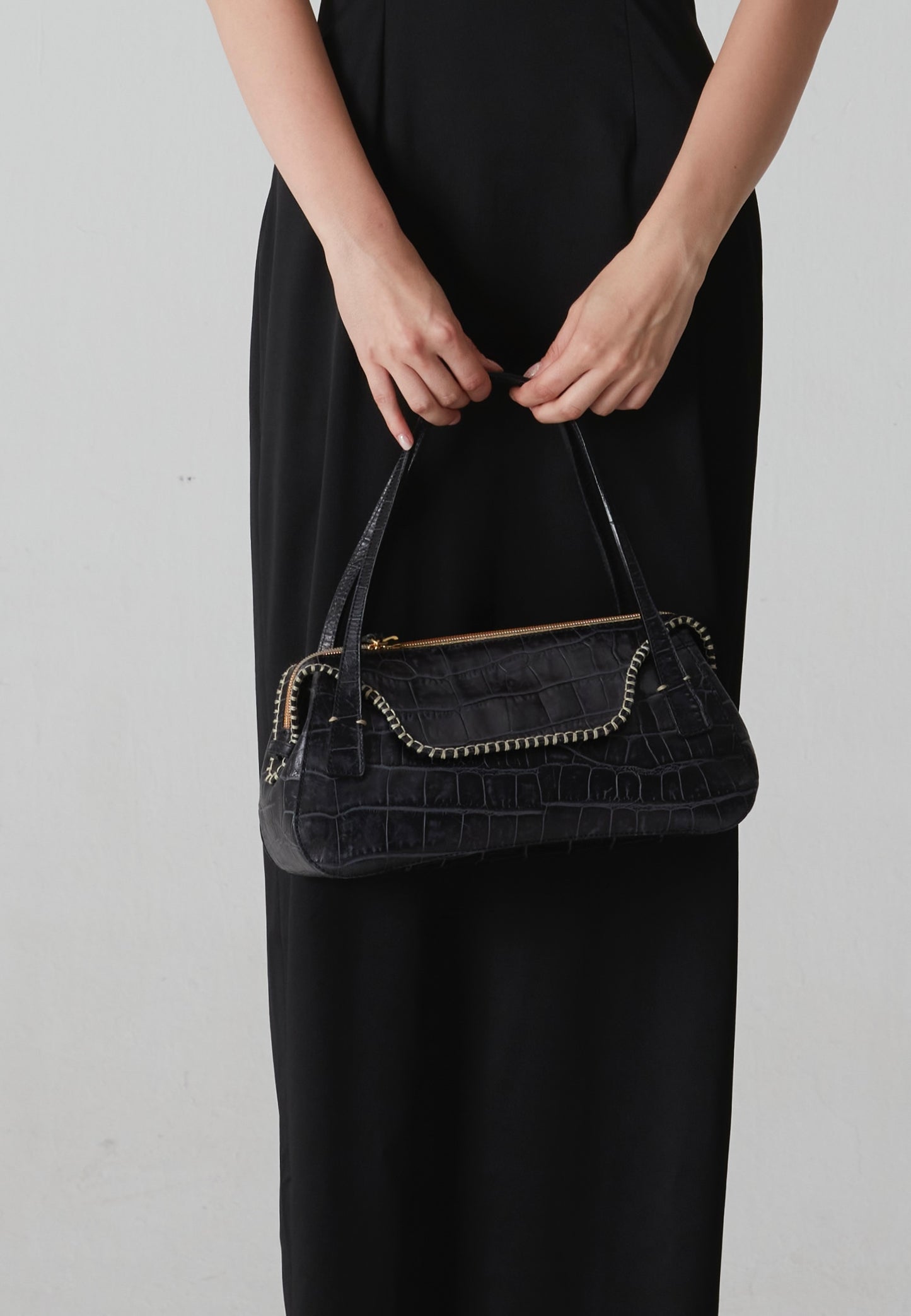 Borsa vintage in pelle effetto cocco