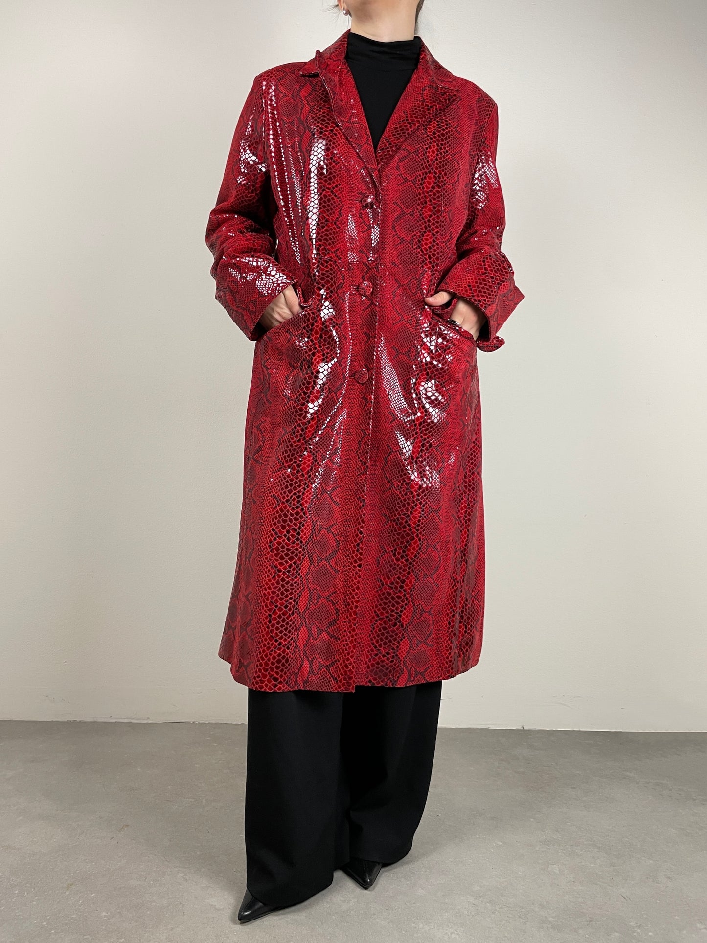 Trench in vera pelle pitonata