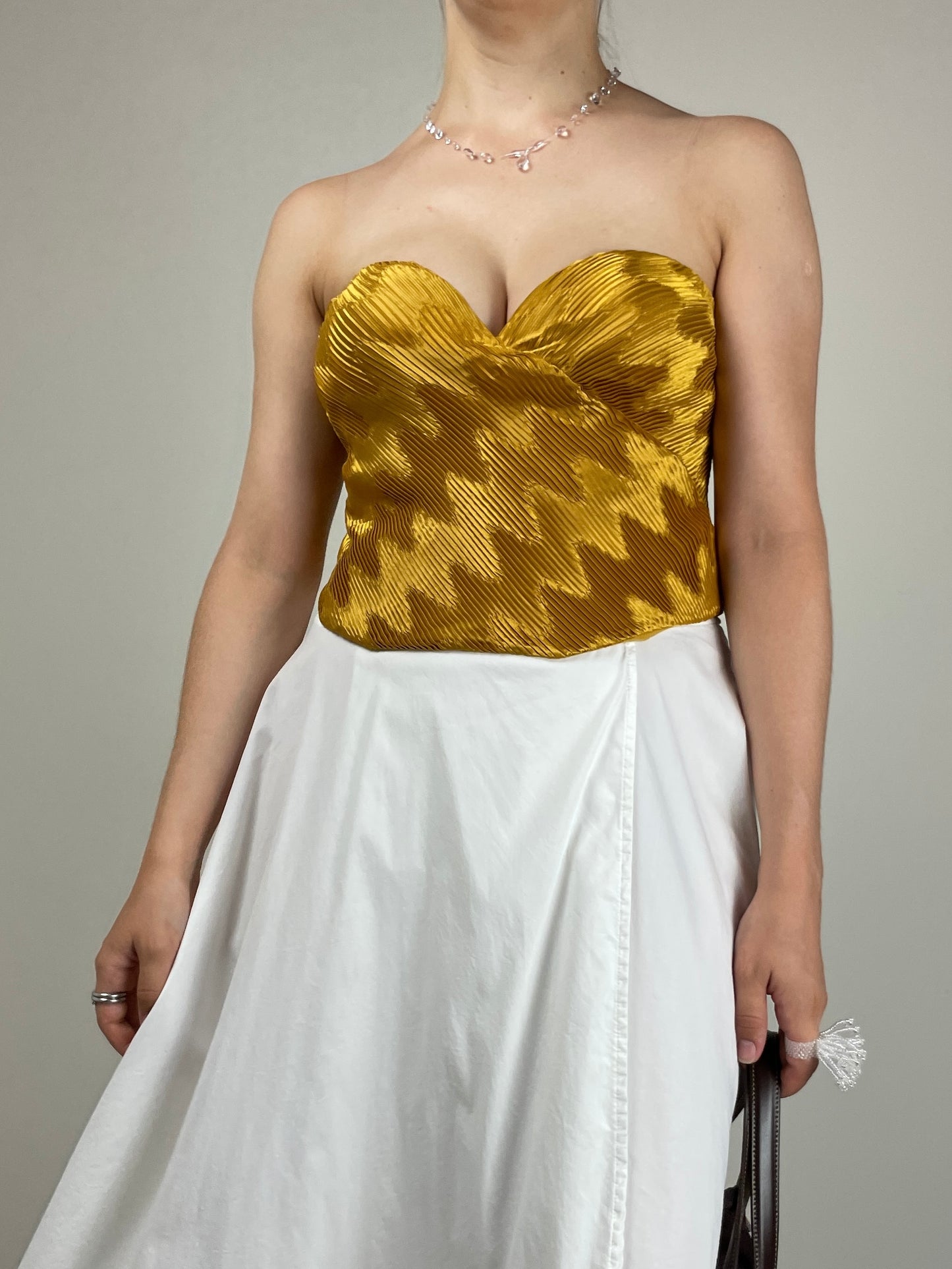 Bustier La Perla in raso micro plissè