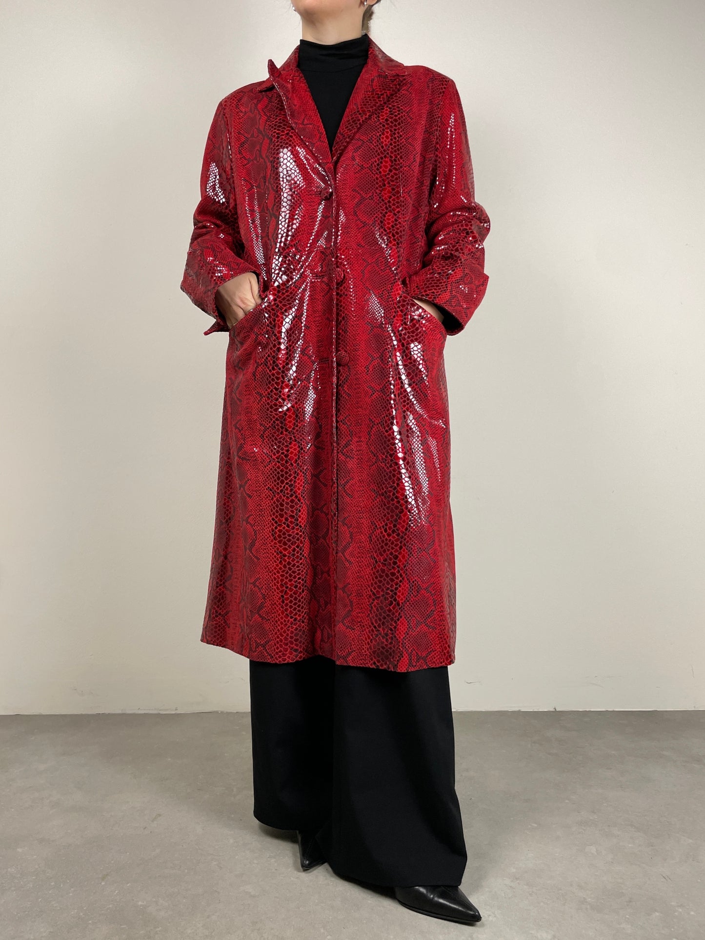 Trench in vera pelle pitonata