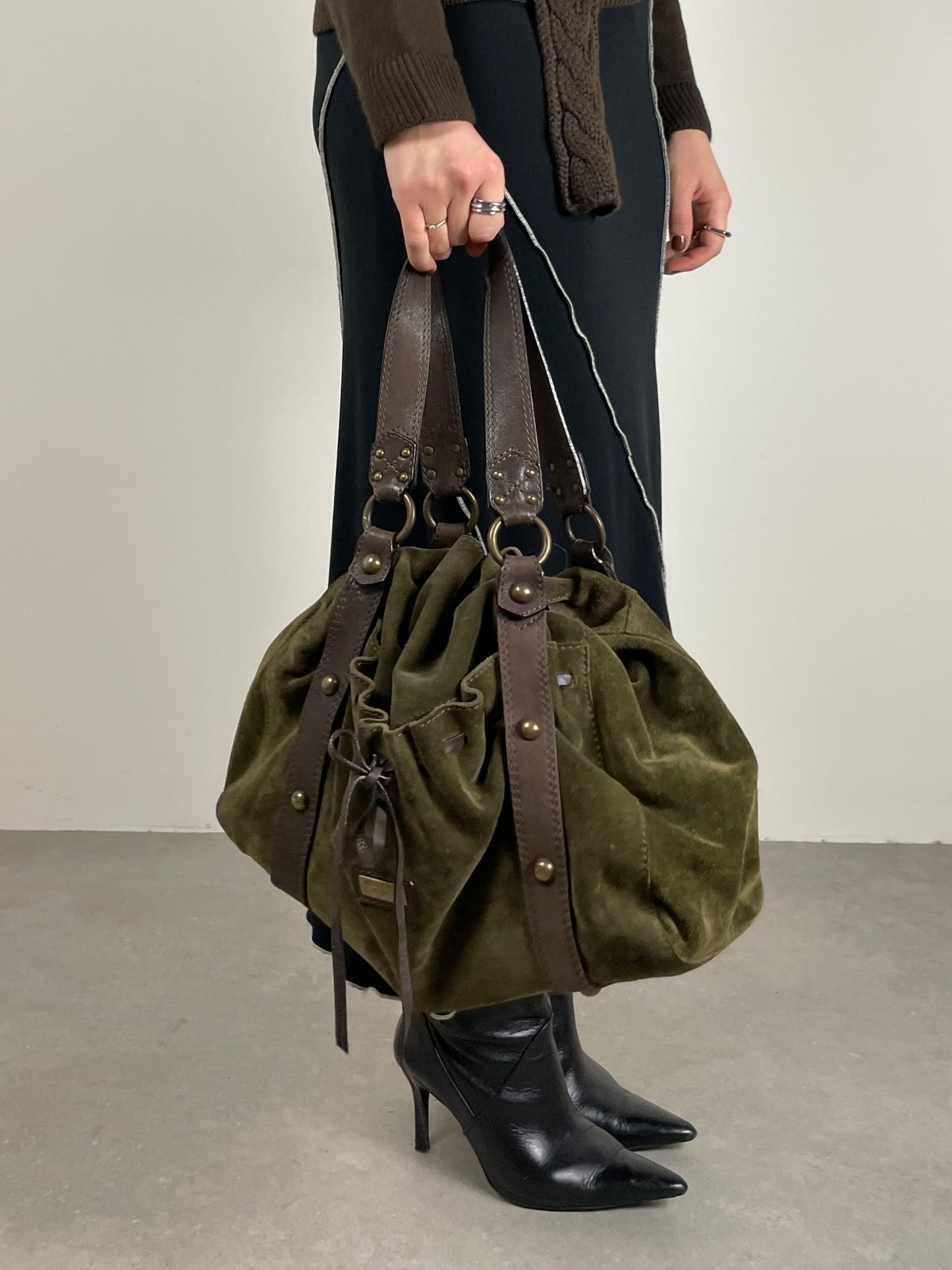 Coccinelle borsa in pelle scamosciata