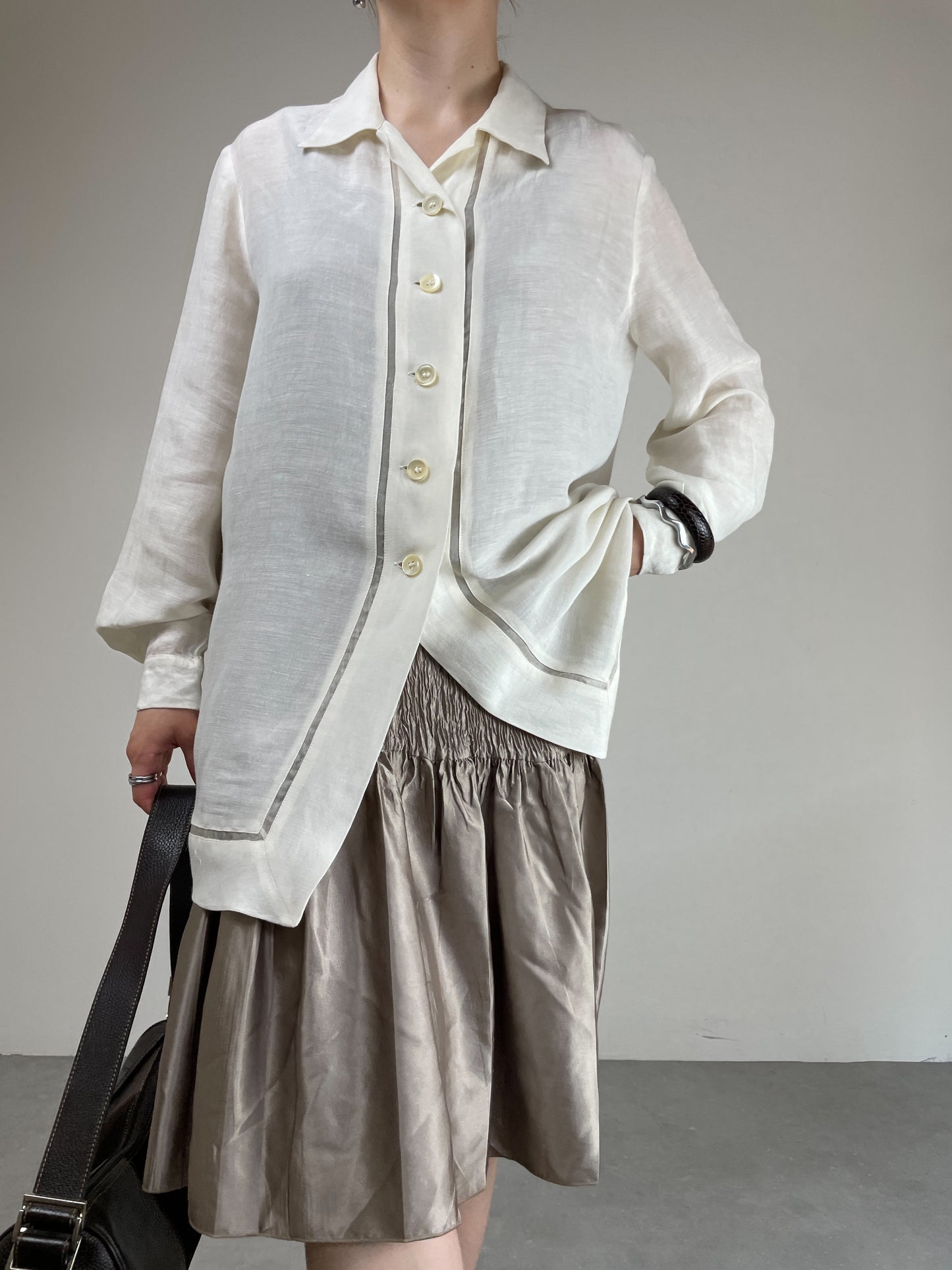 Camicia vintage in lino e cupro