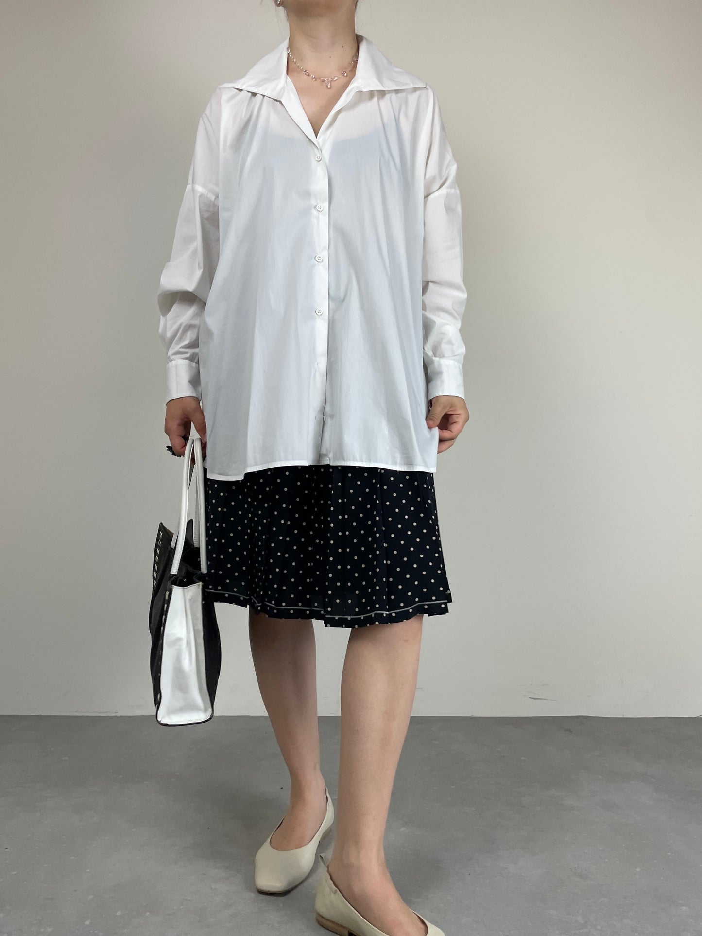 Camicia in cotone con incrocio sul retro