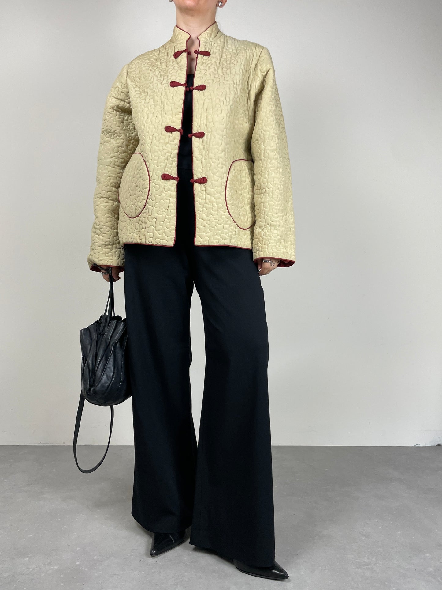 Piumino vintage in seta e cotone double face