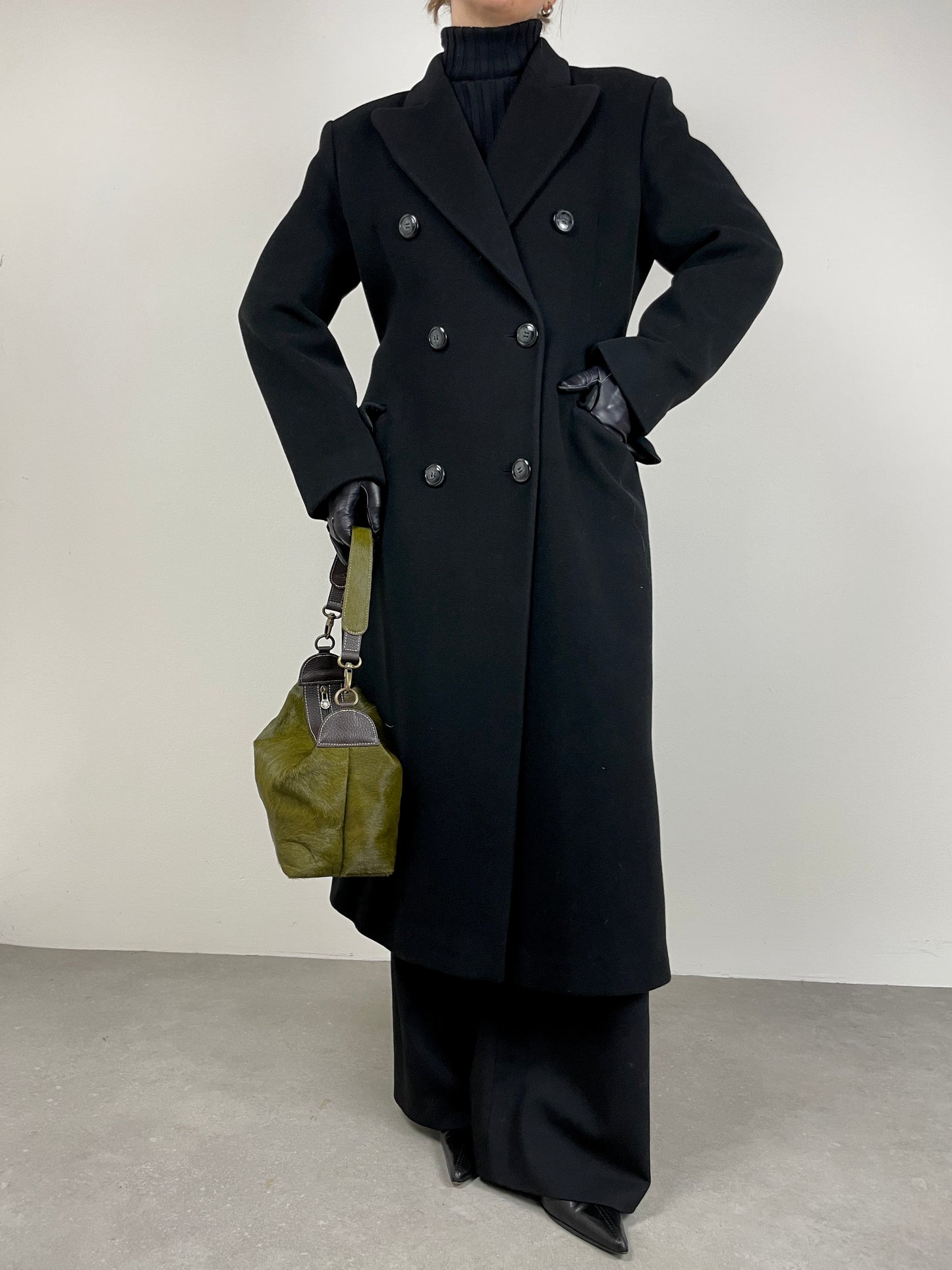 Cappotto vintage lungo a doppiopetto