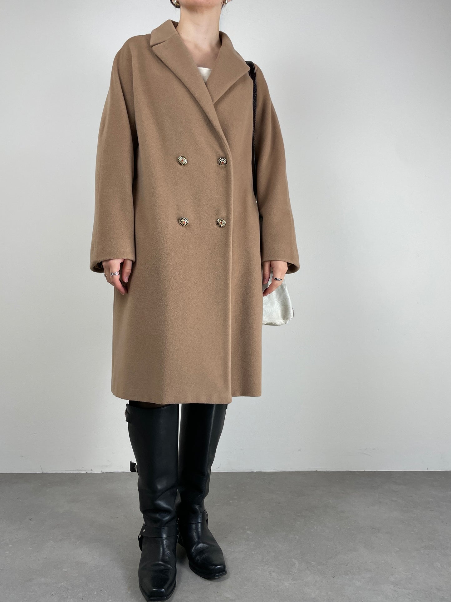 Cappotto vintage Made in Italy in lana, angora e cashmere