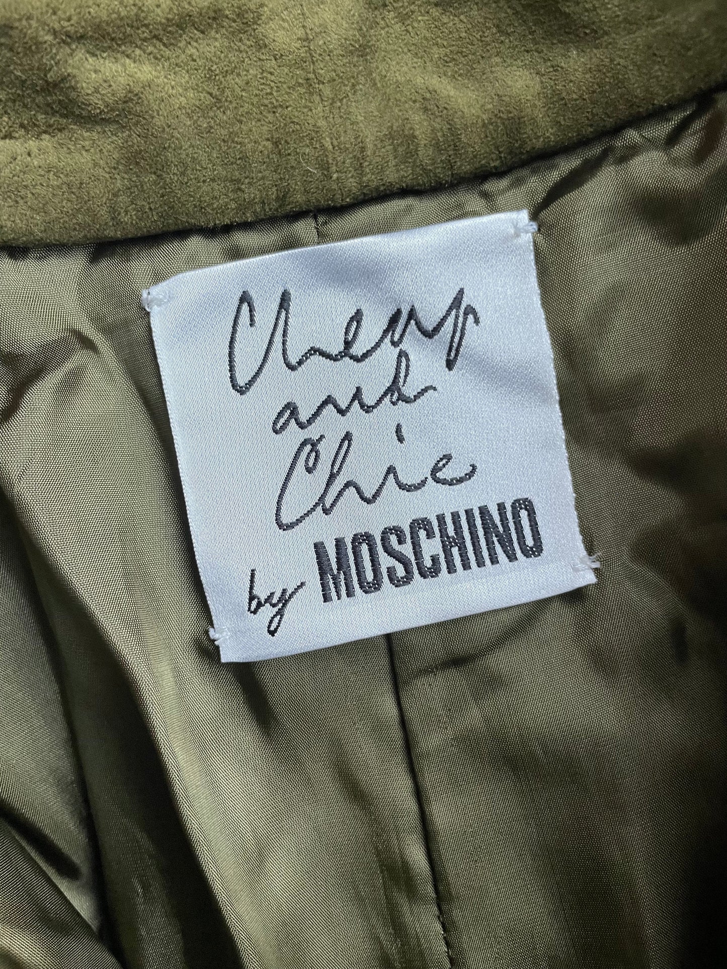 MOSCHINO pantaloni in vera pelle scamosciata