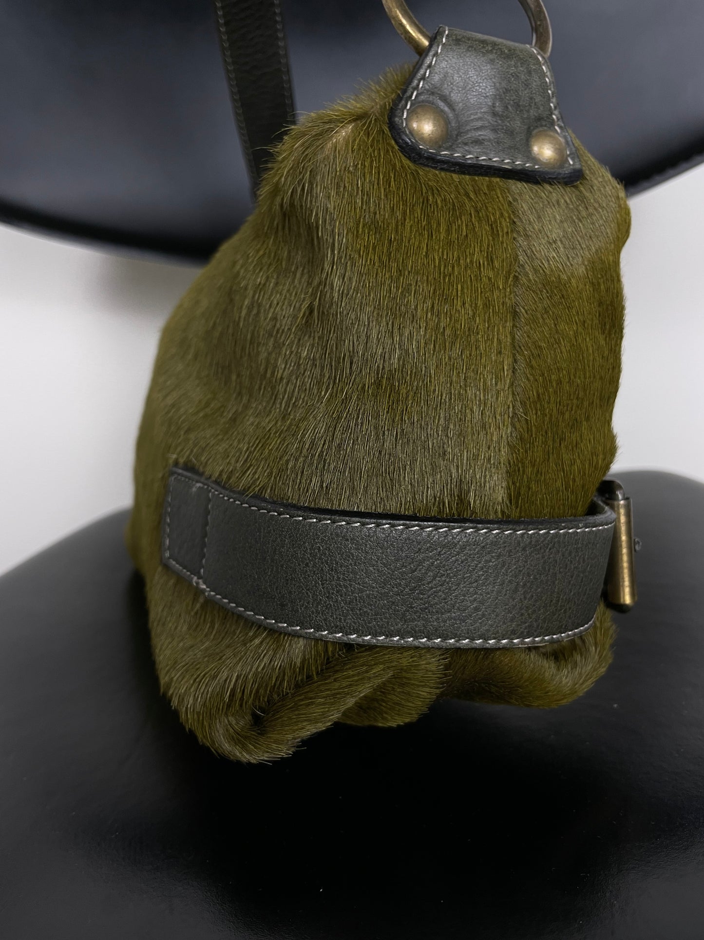 Made in Italy green leather bag