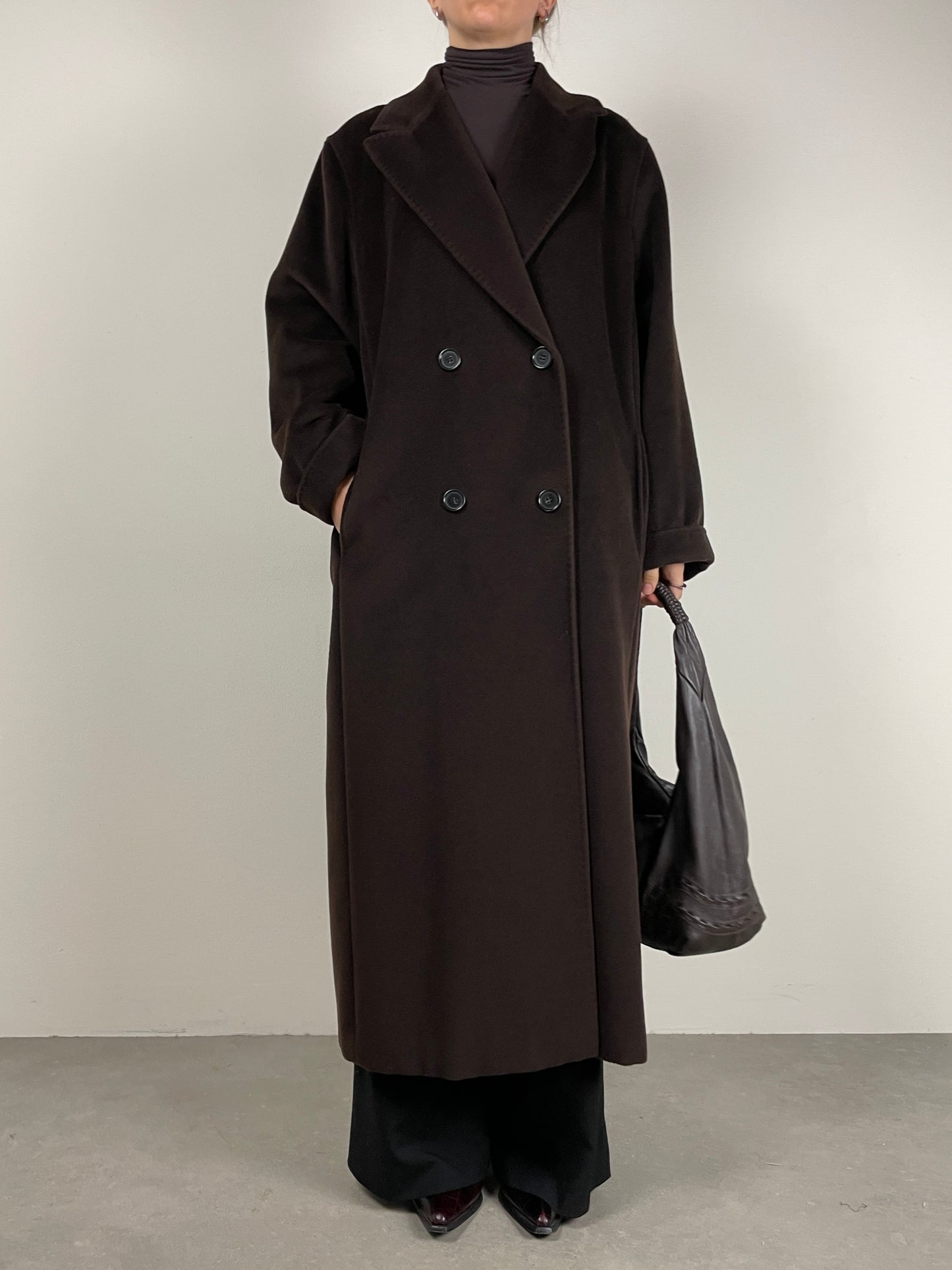 Cappotto Max Mara in pura lana vergine color marrone