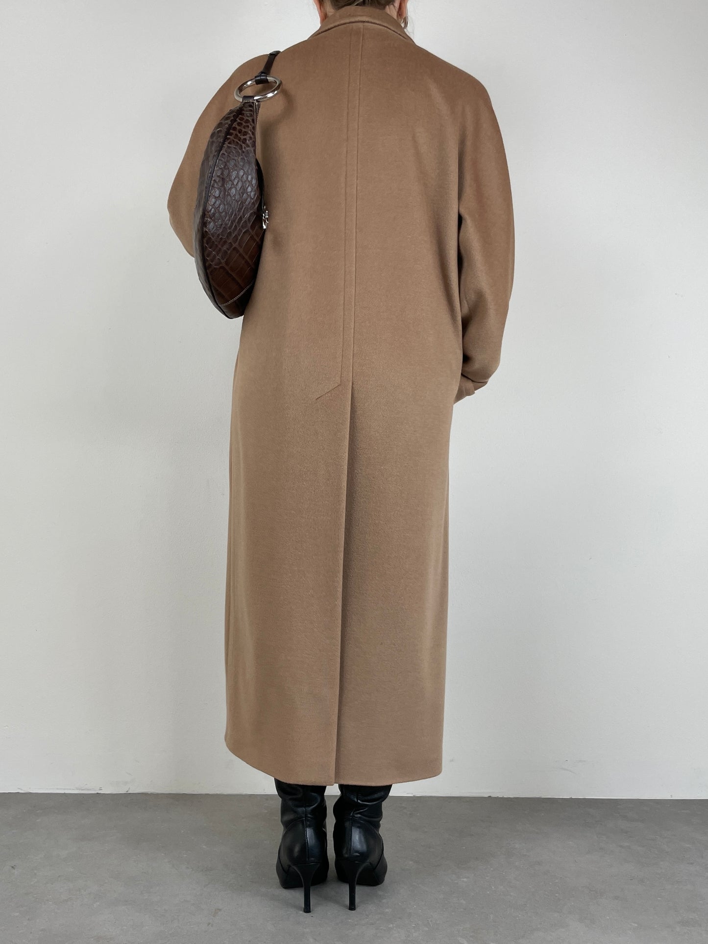 Borsa hobo in vera pelle effetto coccodrillo