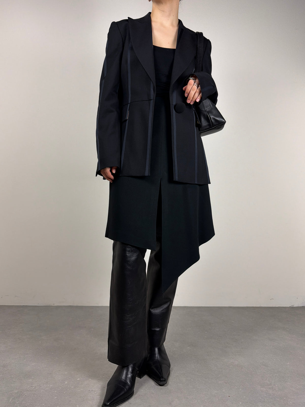 Pantalone vintage in vera pelle neri