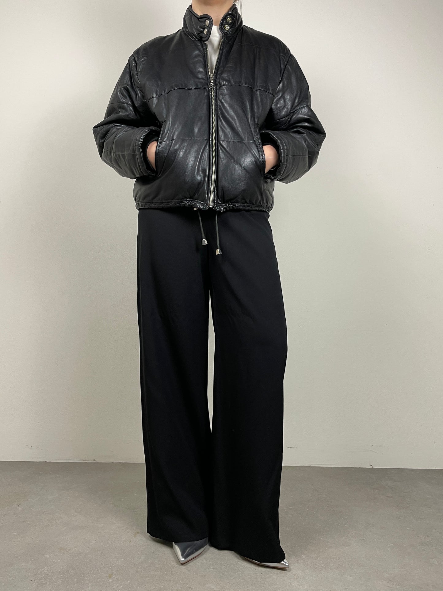 Piumino vintage in vera pelle