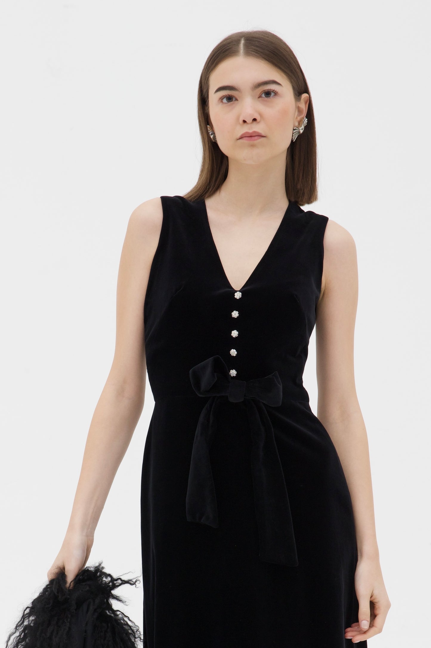 Abito vintage in velluto nero