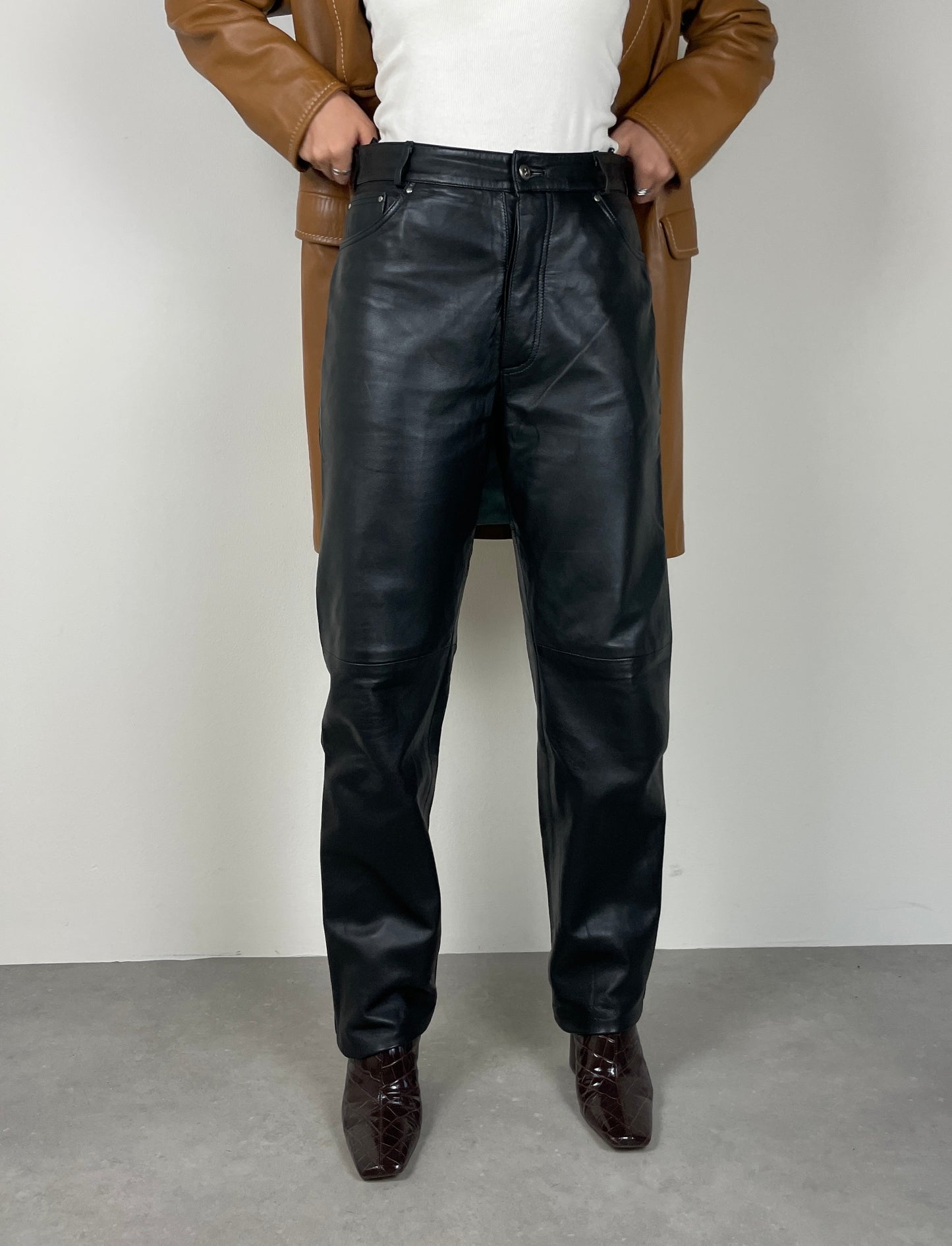 Black leather pants