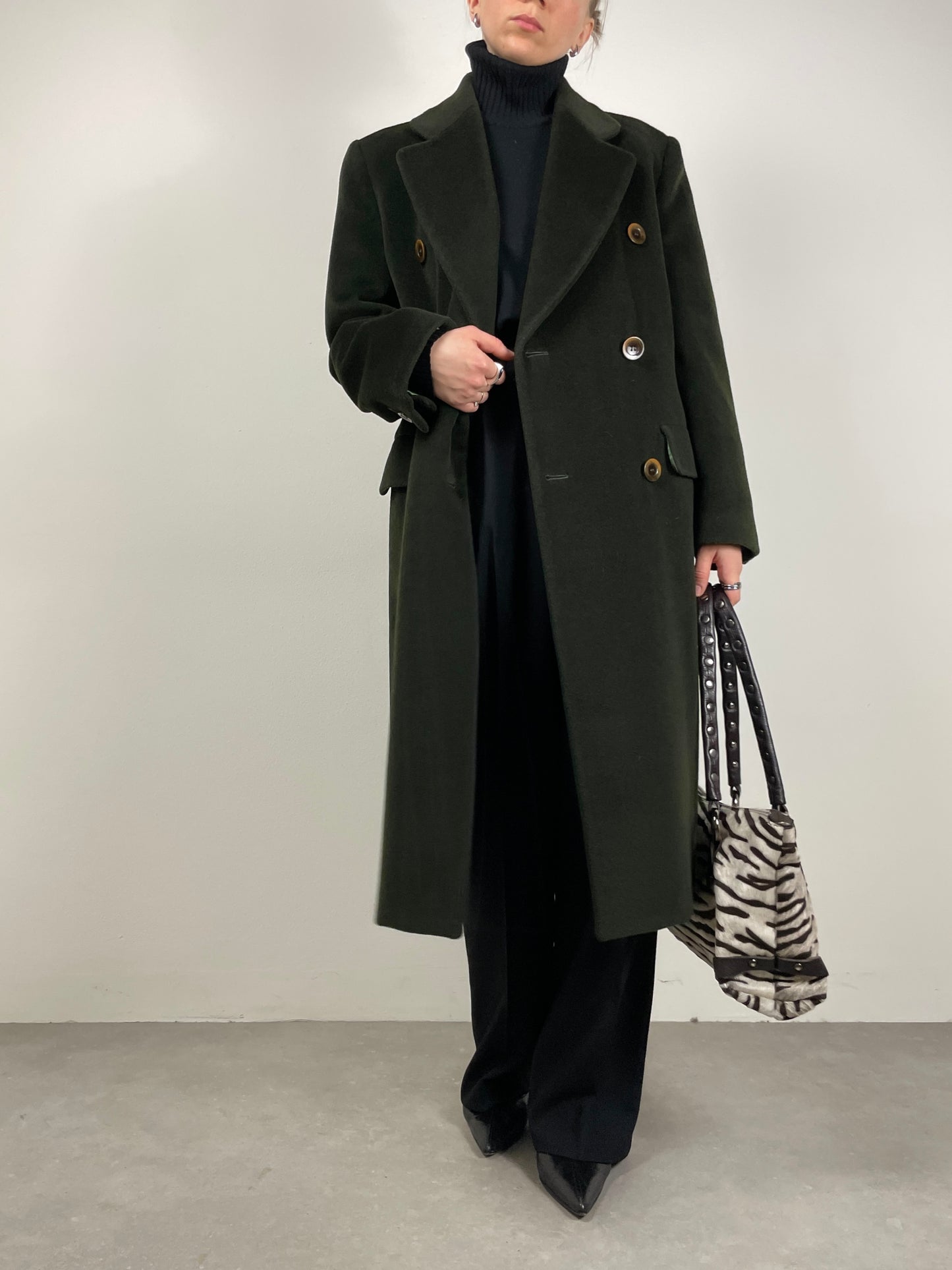 Cappotto vintage in lana verde