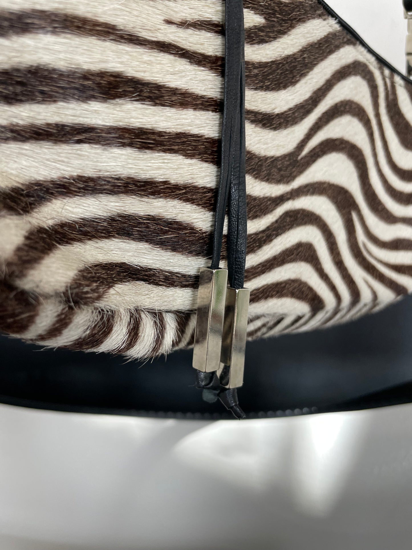 Real leather zebra bag