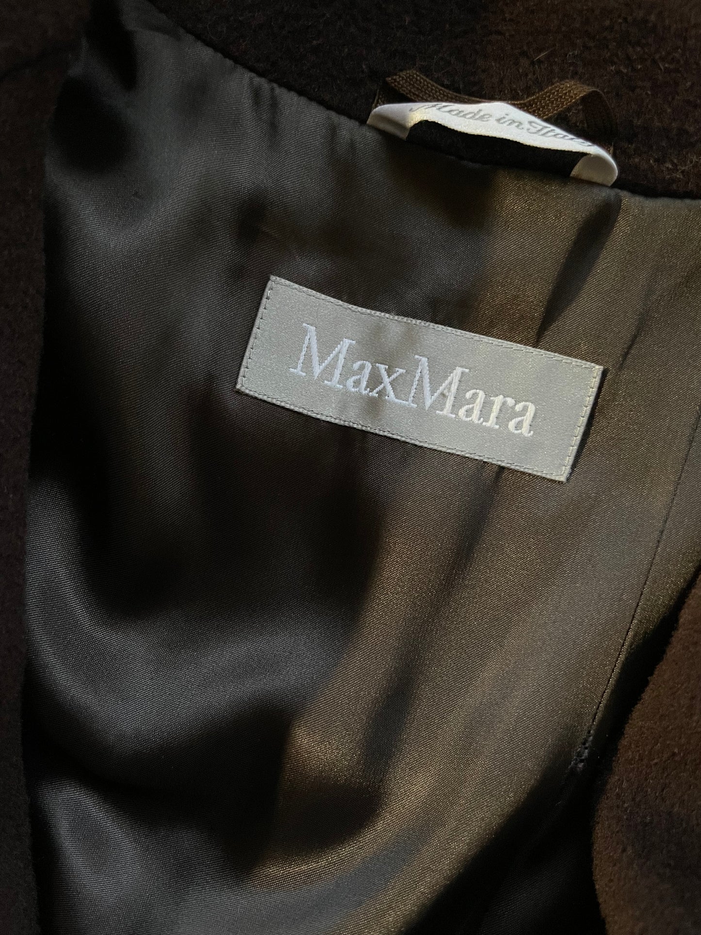 Cappotto Max Mara in pura lana vergine color marrone