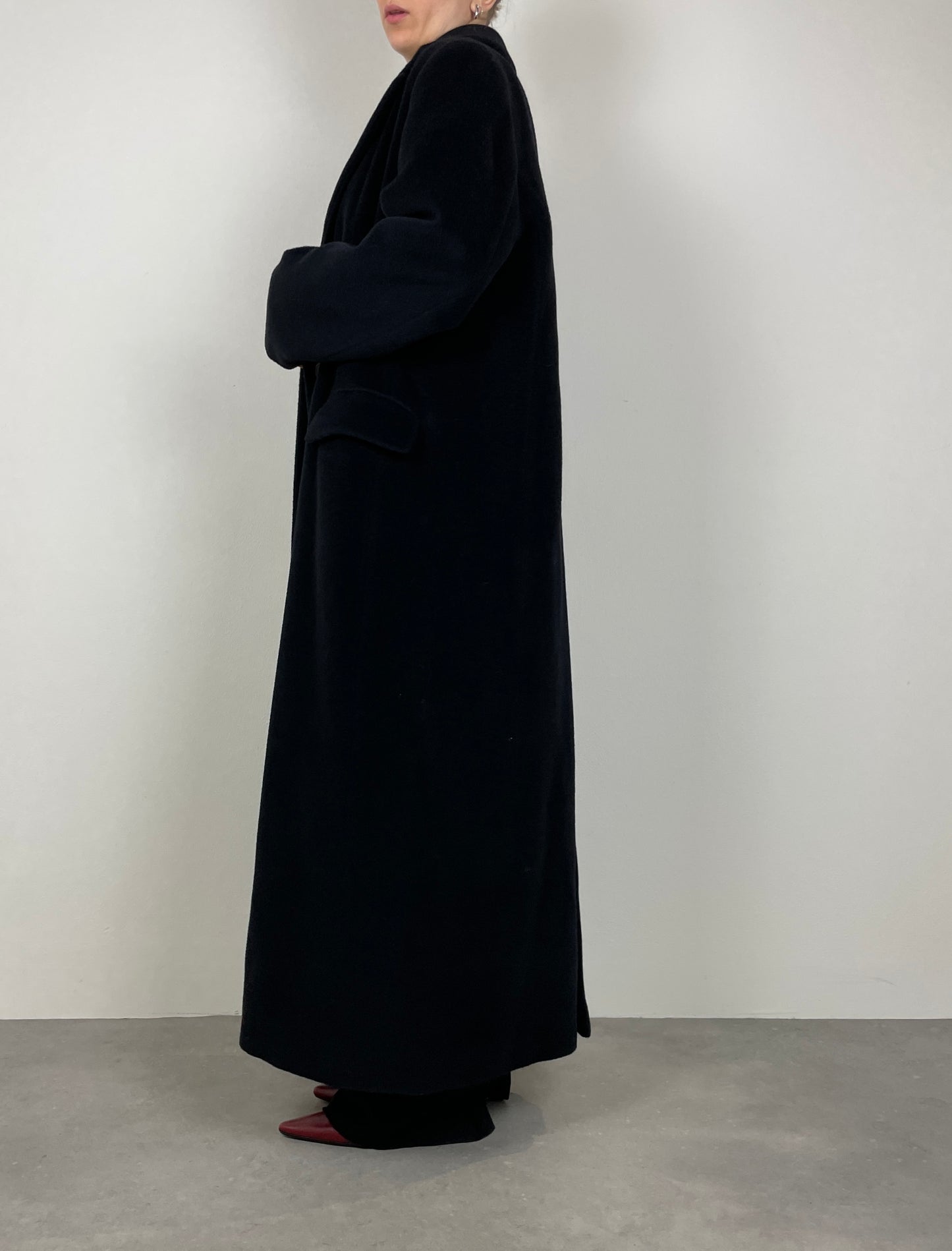 Long wool and cashmere coat