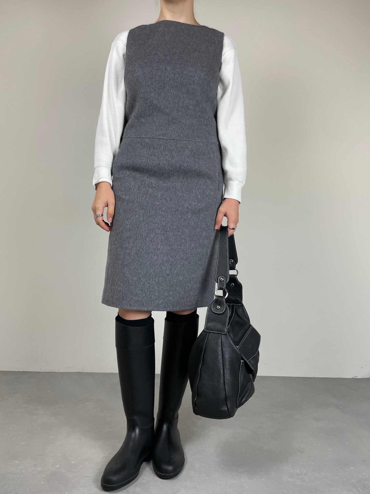 MAX MARA abito in drap di lana e angora doppiato