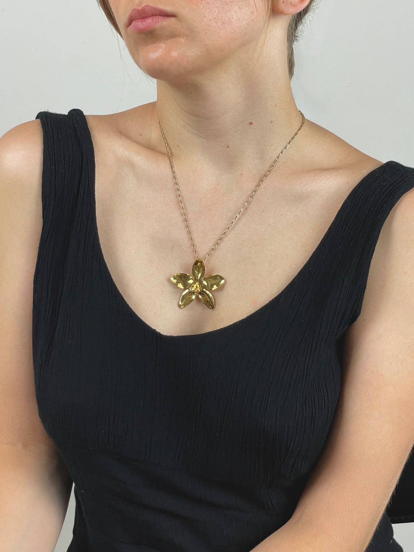 Collana in argento 925 con vera orchidea*