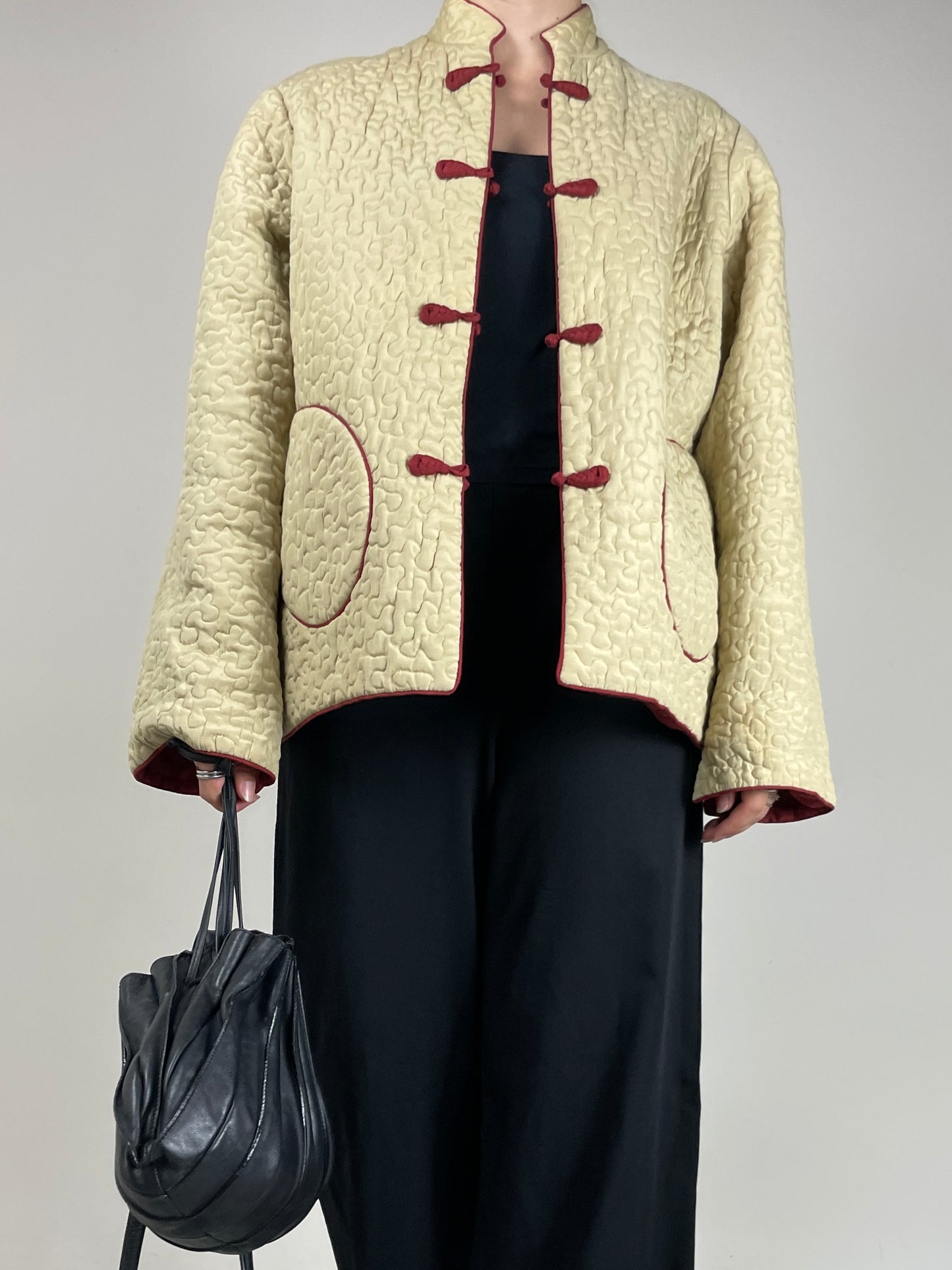 Piumino vintage in seta e cotone double face