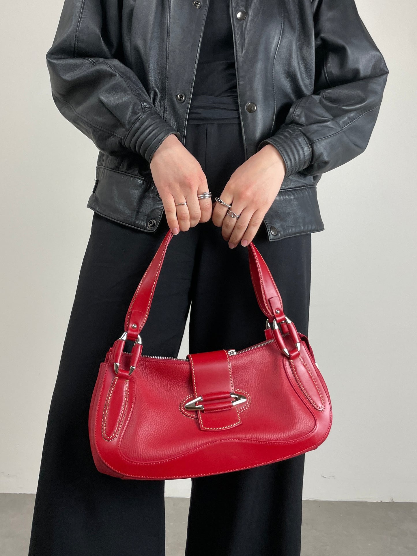Borsa in vera pelle rossa