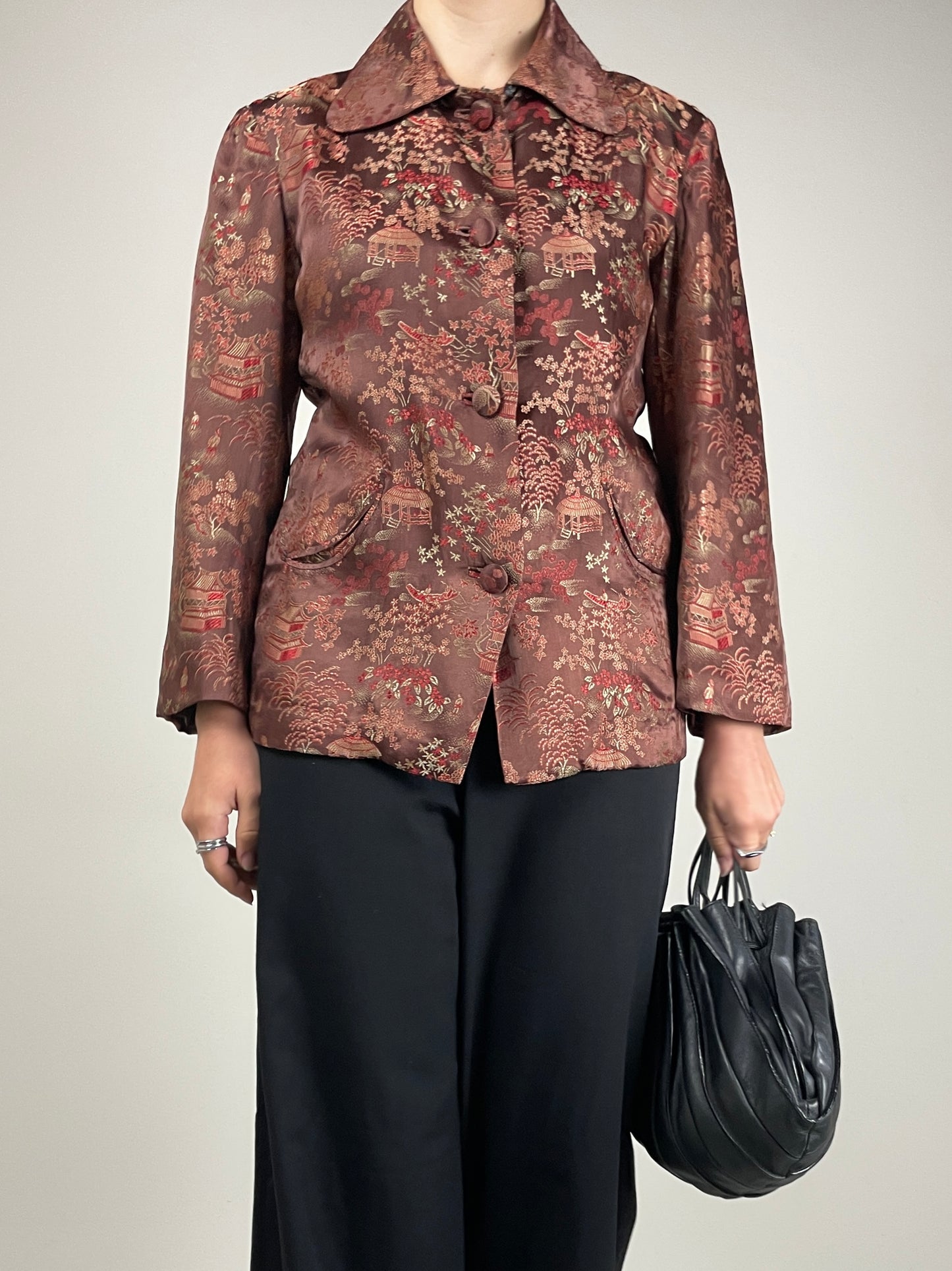 Giacca sartoriale in jacquard a fantasia orientale