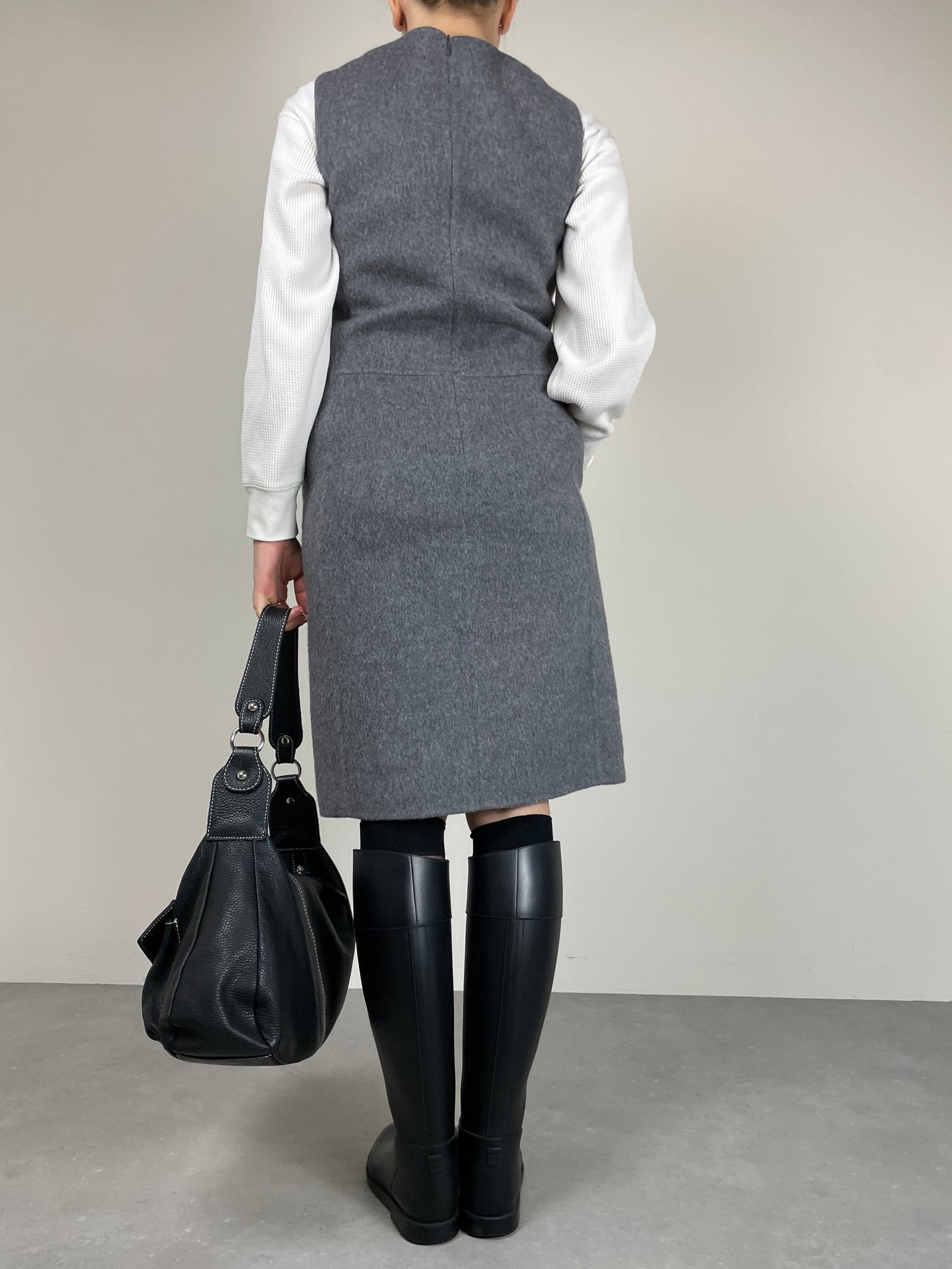 MAX MARA abito in drap di lana e angora doppiato