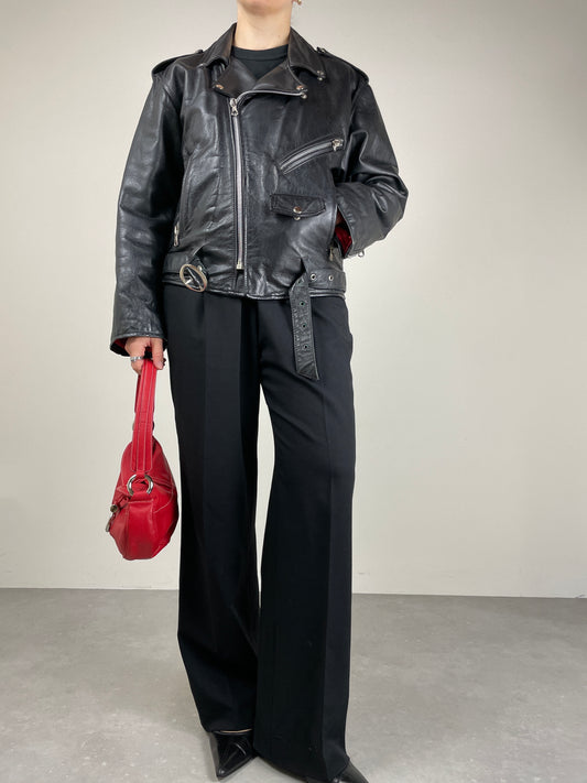 Chiodo vintage in vera pelle