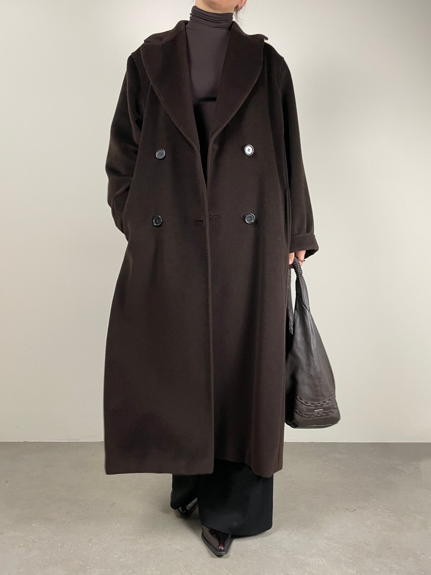 Cappotto Max Mara in pura lana vergine color marrone