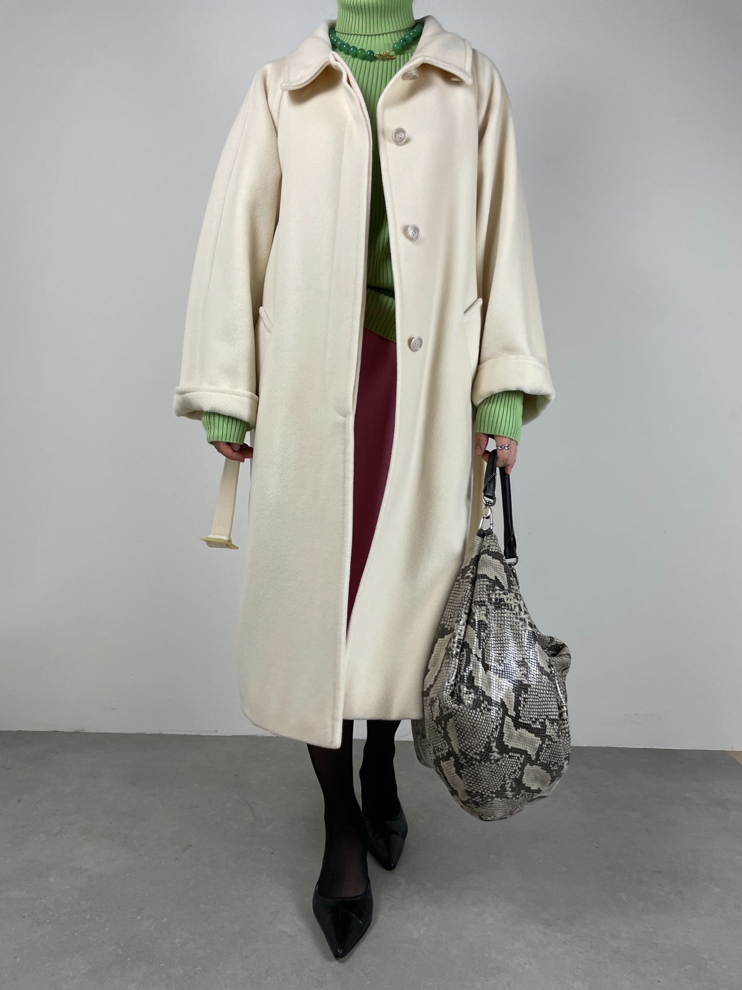 MAX MARA cappotto in lana color crema