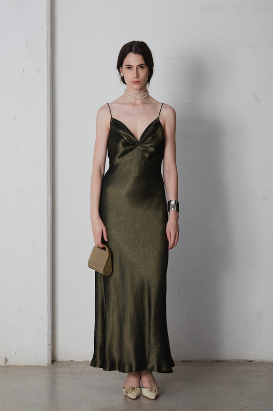 Abito vintage dal taglio in sbieco con schiena scoperta