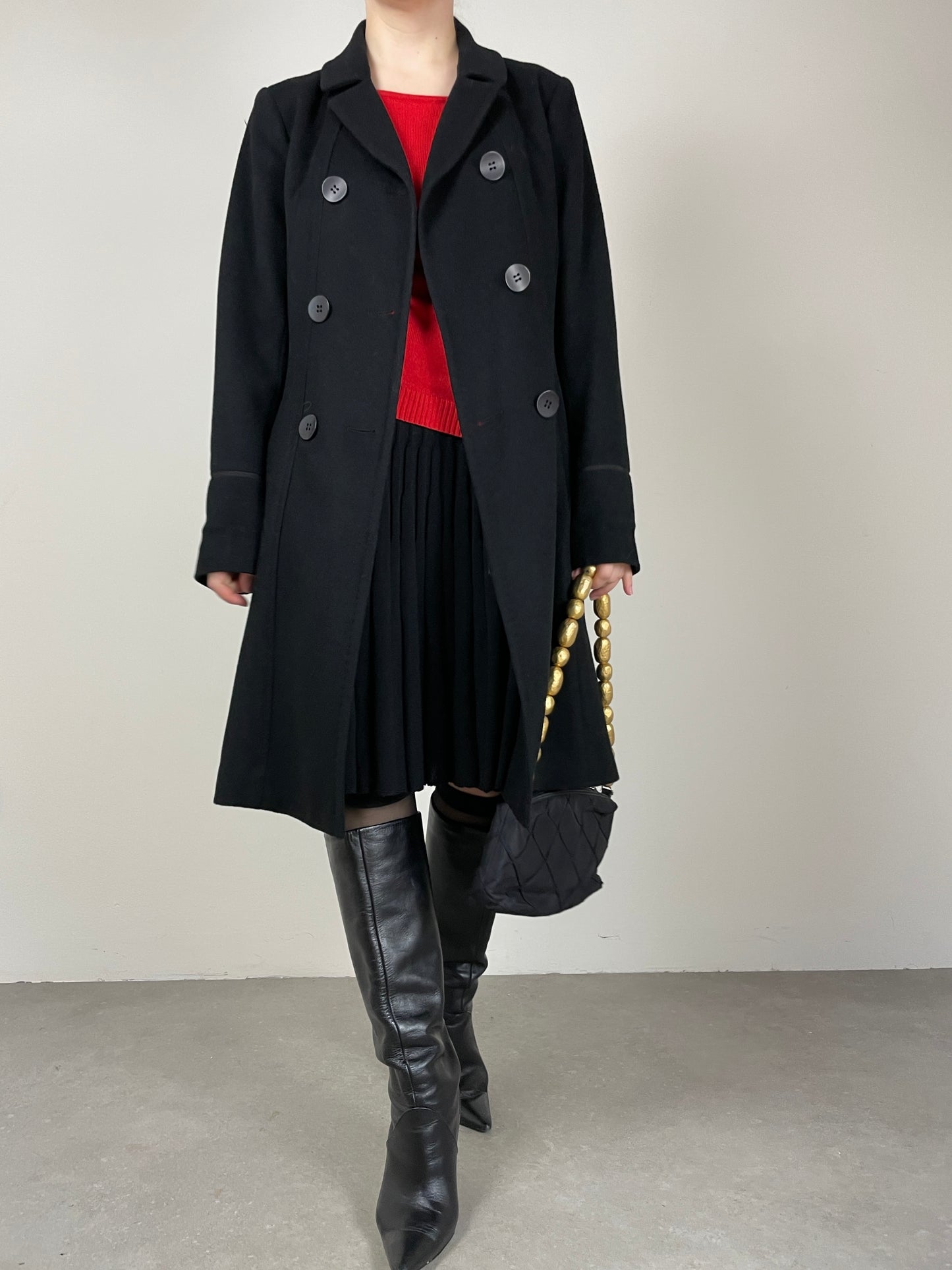 Cappotto in lana e cashmere nero