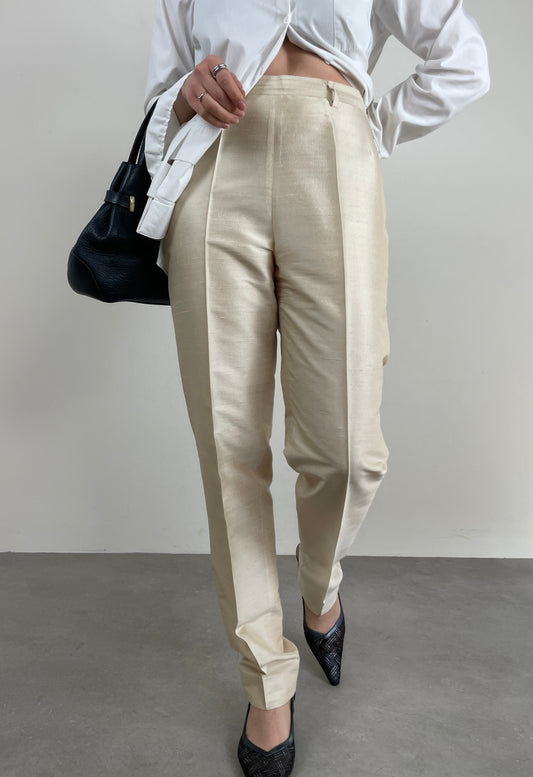 Silk shantung trousers