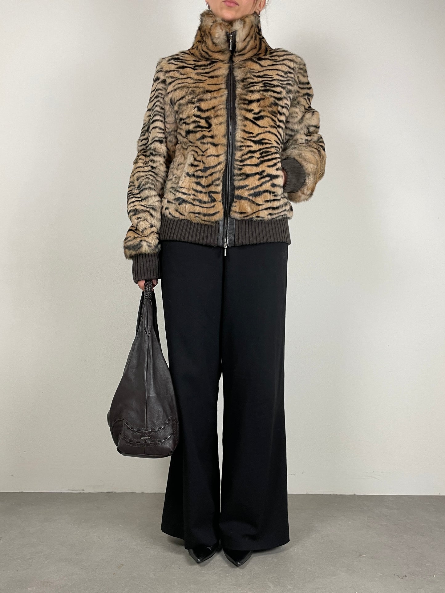 Giacca in vera pelliccia vintage di coniglio